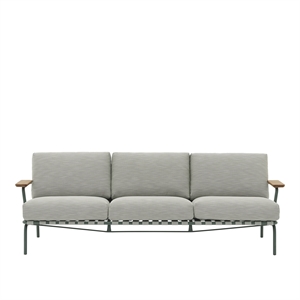 Muuto Settle Outdoorowa 3-osobowa sofa prążkowana 2/ Ciemnozielony