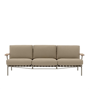 Muuto Settle Outdoorowa 3-osobowa sofa o splocie prążkowanym 5/szary