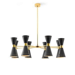 Stilnovo Megafono Lampa Wisząca 16 Złoty/ Czarny/Ivory