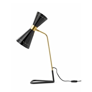 Lampa Stołowa Stilnovo Megafono 2 Złota/ Czarny/Kości Słoniowej