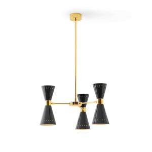 Stilnovo Megafono Lampa Wisząca 6 Złoty/ Czarny/Ivory
