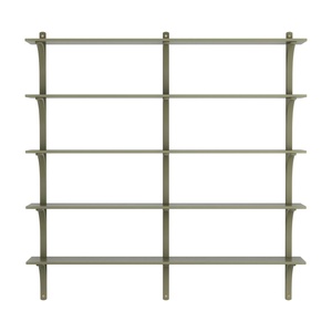 Półka Swedese Levi 180 cm 5 półek Mosiężny/ Zieleń mchu/Jesion