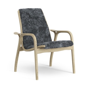 Fotel laminowany Swedese Fornir dębowy/Grafit/Skóra owcza