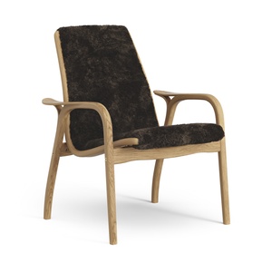 Fotel laminowany Swedese, dąb olejowany/espresso/skóra owcza