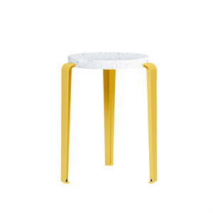 Stołek TipToe LOU z Recyklingowanego Plastiku, Biały/żółty Brioche