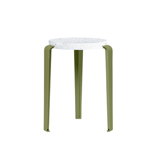 Stołek TipToe LOU z Recyklingowanego Plastiku, Biały/khaki, Zielony