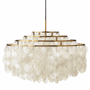 Verner Panton Fun 10DM Lampa wisząca Mosiężna & Masa Perłowa