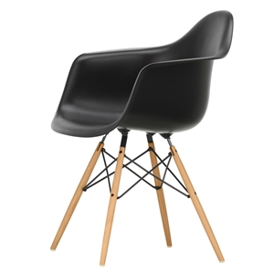 Plastikowe Krzesło do Jadalni DAW Vitra Eames w Kolorze Głębokiej Czarny/ Złoty Klon