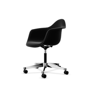 Plastikowe Krzesło Biurowe PACC Vitra Eames z Obrotowym, Całkowicie Tapicerowanym Czarny/Hoopsak F60