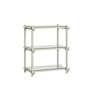 Regał biblioteczny HAY Woody Shelving 2.0, Mały , w kolorze dymnej szarości/szkła