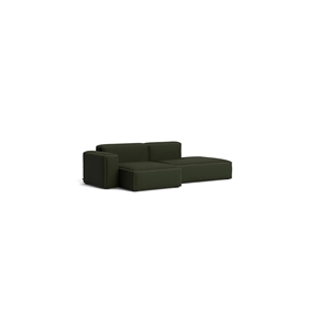 Sofa HAY Mags Soft Low 2,5-osobowa, kombinacja 3 lewa Maglia, ciemnozielona