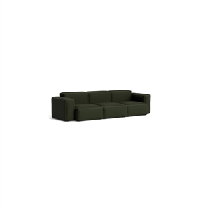 Sofa HAY Mags Soft Low dla 3 osób, kombinacja 1 Maglia, ciemnozielona