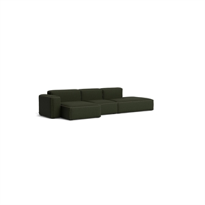 Sofa HAY Mags Soft Low 3-osobowa, kombinacja 4 lewa, Maglia, ciemnozielona