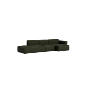 Sofa HAY Mags Soft Low 3-osobowa, kombinacja 4, prawa, Maglia, ciemnozielona