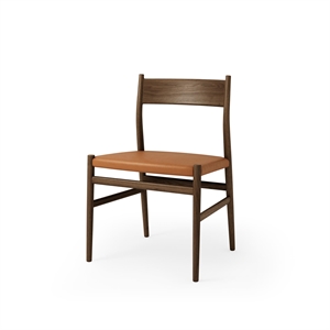 Bdr. Krzesło do Jadalni Krüger Heritage z Litym Oparciem Wędzonym Dębem/skórą Brandy