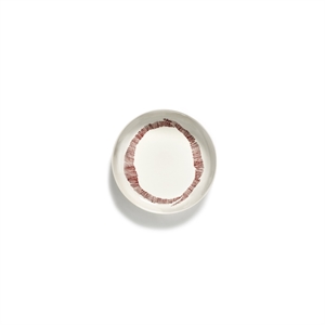 Serax Feast Deep Plate Biały/ Red Strips