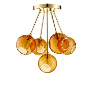 Lampa Sufitowa Ballroom Molecule Design by Us w Bursztynowy/złotym