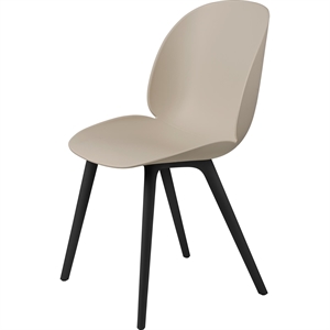 Krzesło do Jadalni GUBI Beetle, Czarny Plastikowa Podstawa/ Nowy Beżowy