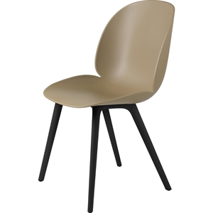 Krzesło do Jadalni GUBI Beetle, Czarny Plastikowa Podstawa/ Żwirowy Brązowy