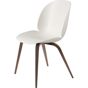 Krzesło do Jadalni GUBI Beetle z Podstawą z Drewna Orzech Włoski Amerykański Matowy/ Biały Alabaster