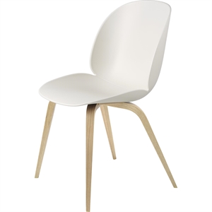 Krzesło do Jadalni GUBI Beetle z Drewnianą Podstawą Dąb Matowy/ Alabaster Biały