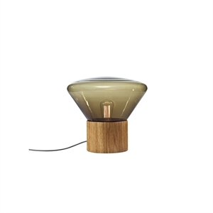 Brokis Muffins Wood 01 Lampa Stojąca Brązowe szkło/Naturalny Dąb z Czarny Kabel