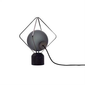 Brokis Jack O' Lantern Lampa Stołowa Mały Czarny Chrom/ Przydymiony Szkło z Czarny Podstawą Marquina