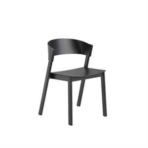 Krzesło do Jadalni Muuto Cover z Drewnianą Podstawa w Czarny