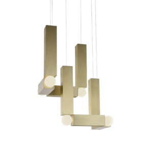 Lampa Wisząca Lee Broom Vesper Duo z Rozeta , Szczotkowany Złoto
