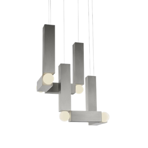 Lampa Wisząca Lee Broom Vesper Duo z Rozeta , Szczotkowany Srebrny