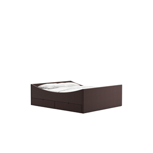 Rama łóżka Rye Sleep Curved z 4 szufladami 150x200, ciemnobrązowa