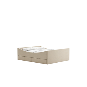 Rama łóżka Rye Sleep Curved z 2 szufladami 140x200, Beżowy