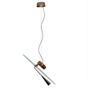 Lampa Wisząca Stilnovo Bascula, Szczotkowany Nikiel/ Czerwony