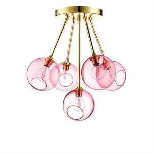 Design by Us Ballroom Molecule Lampa sufitowa Różowa i Złota