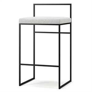 Krzesło barowe Department z oparciem 80 cm Czarny/Pacific White