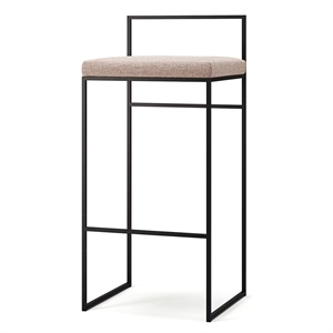 Krzesło Barowe Department z Oparciem 90 cm Czarny/ Jasny Róż