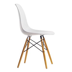 Plastikowe Krzesło do Jadalni DSW Vitra Eames, Biały/ Złoty Klon