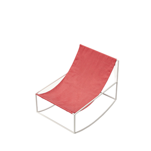 Fotel bujany Valerie Objects Biały- Czerwony