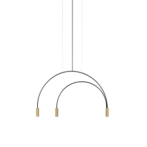 Estiluz Volta 3 Lampa Wisząca 3000K Czarny/ Satyna Złoto