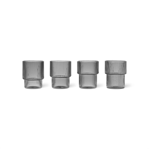 Ferm Living Ripple Glass Mały 6ml Zestaw 4 Sztuk Smoked