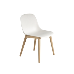 Krzesło do Jadalni Muuto Fibre z Drewnianą Podstawa , Biały/dąb