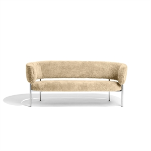 Sofa Møbel Copenhagen Font Skóra Owcza, miód/Rama ze Stali Polerowanej