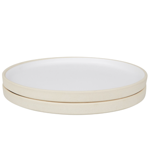 Zestaw 2 Duży Talerzy Ceramicznych Frama Otto w Biały