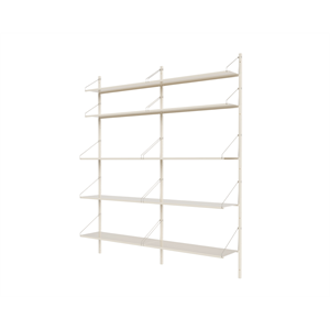 Regał Biblioteczny Frama Shelf Double Section, 185,2x80, Ciepła Biel