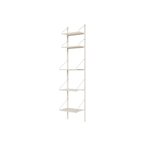 Regał Biblioteczny Frama Shelf Single Section, 185,2x40, Ciepła Biel