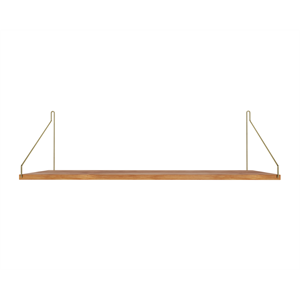 Półka Frama Single Shelf 27x80 Dąb Naturalny/ Mosiężny