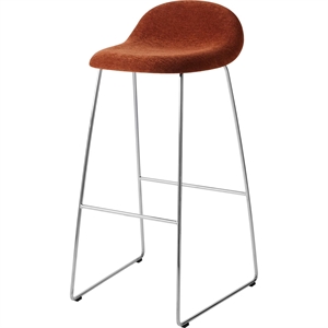 Gubi 3D Bar Stool H75 Stainless Steel/Belsuede Special Dedar 133
