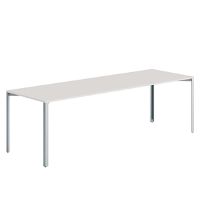 +Stół Kratowy Halle 80x240 Bawełna Biały/ Jasnoszary