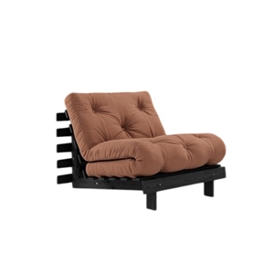 Sofa Rozkładana Karup Roots z Materacem 90x200, Czarna Noc/brąz Gliniany