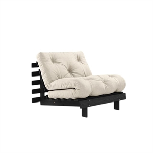 Sofa Rozkładana Karup Roots z Materacem 90x200, Czarna Noc/len
